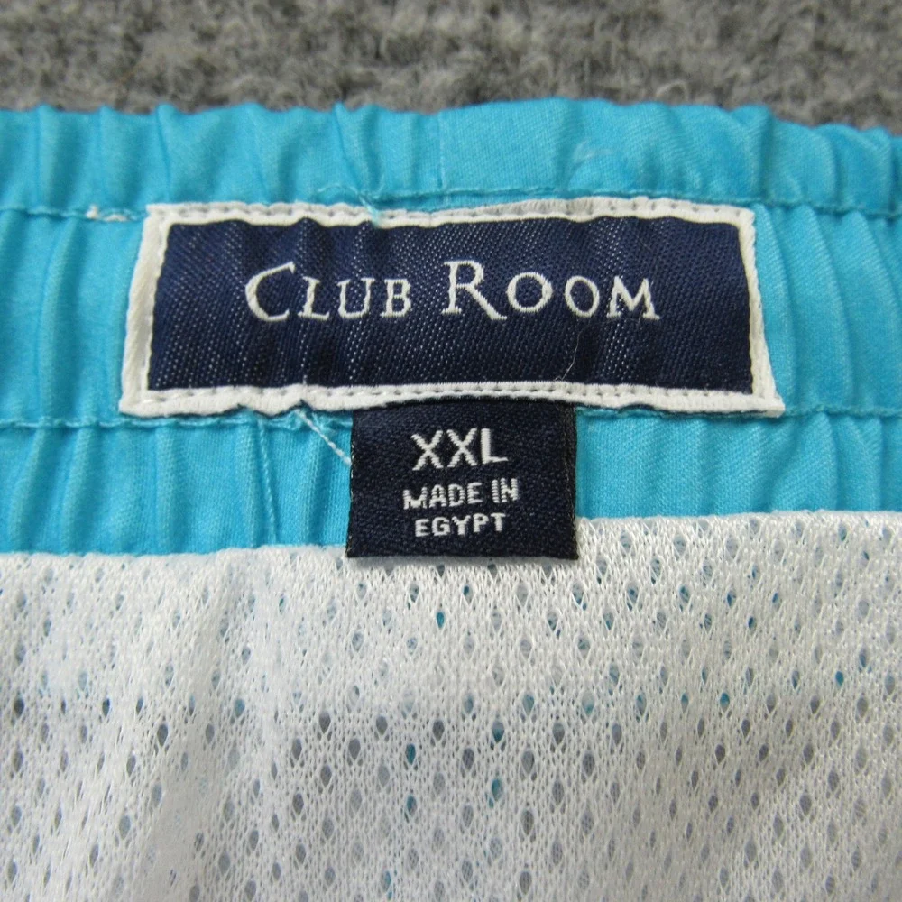 Club Room Swim‎ Trunks Shorts Blue Floral Print XXL Polyester Mesh Lined
